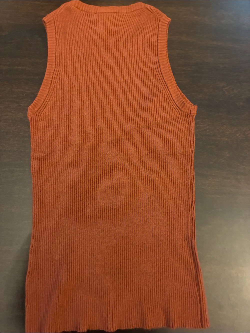 D&G Dolce & Gabbana orange rust Ribbed Sleeveless Tank vest- sz 26/40 S - Picture 3 of 10